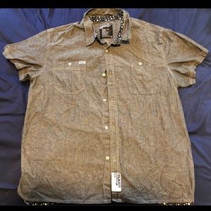 Vintage 2012 Trukfit Truk‎ Shirt Men's Button Down Short Sleeve Grey size XL